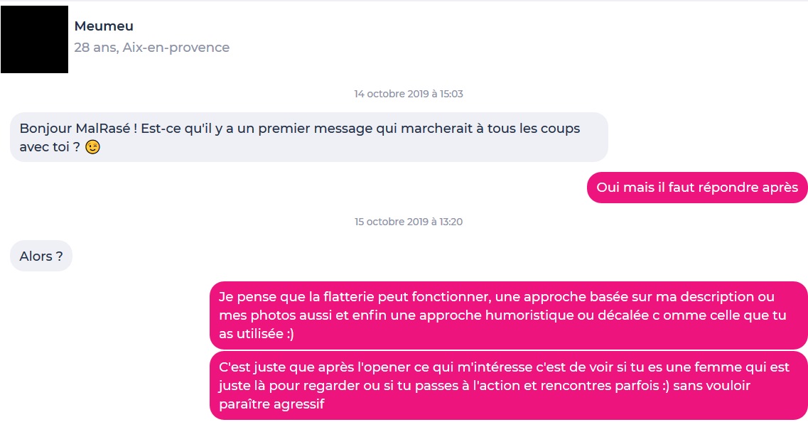 premier message meetic